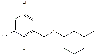 2,4-dichloro-6-{[(2,3-dimethylcyclohexyl)amino]methyl}phenol Struktur