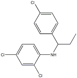 2,4-dichloro-N-[1-(4-chlorophenyl)propyl]aniline Struktur