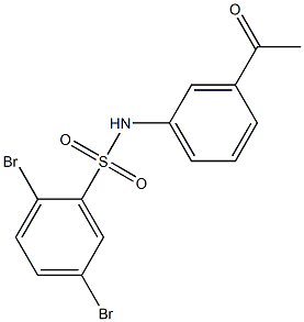 2,5-dibromo-N-(3-acetylphenyl)benzene-1-sulfonamide Struktur