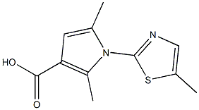 2,5-dimethyl-1-(5-methyl-1,3-thiazol-2-yl)-1H-pyrrole-3-carboxylic acid Struktur