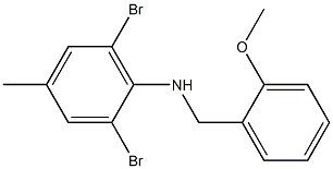 2,6-dibromo-N-[(2-methoxyphenyl)methyl]-4-methylaniline Struktur