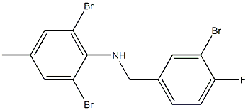 2,6-dibromo-N-[(3-bromo-4-fluorophenyl)methyl]-4-methylaniline Struktur