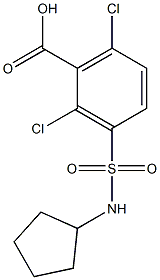 2,6-dichloro-3-(cyclopentylsulfamoyl)benzoic acid Struktur