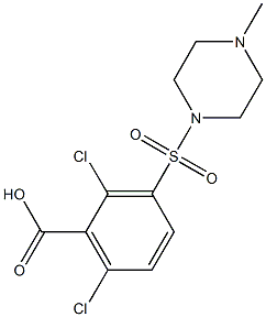 2,6-dichloro-3-[(4-methylpiperazine-1-)sulfonyl]benzoic acid Struktur