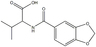 2-[(1,3-benzodioxol-5-ylcarbonyl)amino]-3-methylbutanoic acid Struktur