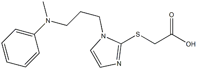 2-[(1-{3-[methyl(phenyl)amino]propyl}-1H-imidazol-2-yl)sulfanyl]acetic acid Struktur