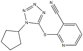 2-[(1-cyclopentyl-1H-1,2,3,4-tetrazol-5-yl)sulfanyl]pyridine-3-carbonitrile Struktur