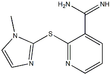 2-[(1-methyl-1H-imidazol-2-yl)sulfanyl]pyridine-3-carboximidamide Struktur