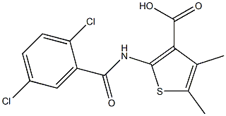 2-[(2,5-dichlorobenzene)amido]-4,5-dimethylthiophene-3-carboxylic acid Struktur