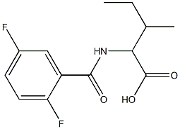 2-[(2,5-difluorobenzoyl)amino]-3-methylpentanoic acid Struktur