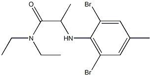 2-[(2,6-dibromo-4-methylphenyl)amino]-N,N-diethylpropanamide Struktur