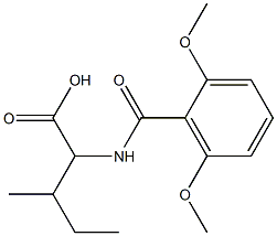 2-[(2,6-dimethoxyphenyl)formamido]-3-methylpentanoic acid Struktur