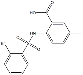 2-[(2-bromobenzene)sulfonamido]-5-methylbenzoic acid Struktur