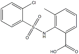 2-[(2-chlorobenzene)sulfonamido]-3-methylbenzoic acid Struktur