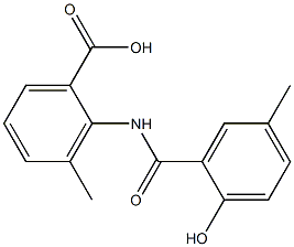 2-[(2-hydroxy-5-methylbenzene)amido]-3-methylbenzoic acid Struktur