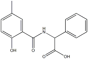 2-[(2-hydroxy-5-methylphenyl)formamido]-2-phenylacetic acid Struktur