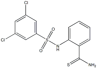 2-[(3,5-dichlorobenzene)sulfonamido]benzene-1-carbothioamide Struktur