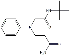 2-[(3-amino-3-thioxopropyl)(phenyl)amino]-N-(tert-butyl)acetamide Struktur