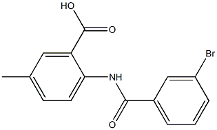 2-[(3-bromobenzene)amido]-5-methylbenzoic acid Struktur