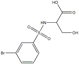 2-[(3-bromobenzene)sulfonamido]-3-hydroxypropanoic acid Struktur