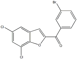 2-[(3-bromophenyl)carbonyl]-5,7-dichloro-1-benzofuran Struktur