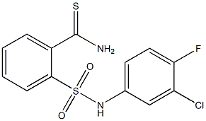 2-[(3-chloro-4-fluorophenyl)sulfamoyl]benzene-1-carbothioamide Struktur