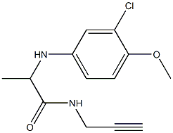 2-[(3-chloro-4-methoxyphenyl)amino]-N-(prop-2-yn-1-yl)propanamide Struktur