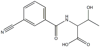 2-[(3-cyanophenyl)formamido]-3-hydroxybutanoic acid Struktur