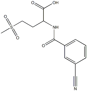 2-[(3-cyanophenyl)formamido]-4-methanesulfonylbutanoic acid Struktur