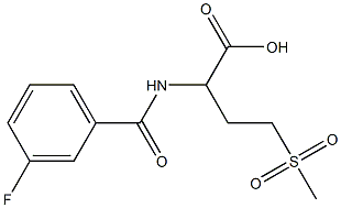 2-[(3-fluorophenyl)formamido]-4-methanesulfonylbutanoic acid Struktur