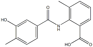 2-[(3-hydroxy-4-methylbenzoyl)amino]-3-methylbenzoic acid Struktur