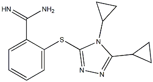 2-[(4,5-dicyclopropyl-4H-1,2,4-triazol-3-yl)sulfanyl]benzene-1-carboximidamide Struktur