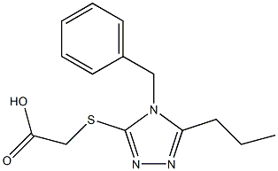 2-[(4-benzyl-5-propyl-4H-1,2,4-triazol-3-yl)sulfanyl]acetic acid Struktur