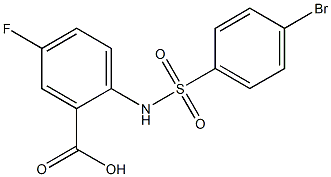 2-[(4-bromobenzene)sulfonamido]-5-fluorobenzoic acid Struktur