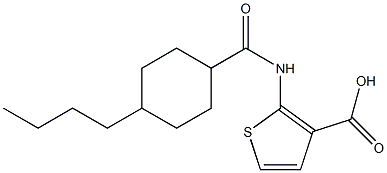 2-[(4-butylcyclohexane)amido]thiophene-3-carboxylic acid Struktur