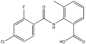 2-[(4-chloro-2-fluorobenzene)amido]-3-methylbenzoic acid Struktur