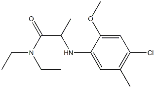 2-[(4-chloro-2-methoxy-5-methylphenyl)amino]-N,N-diethylpropanamide Struktur