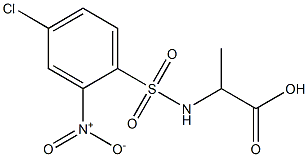 2-[(4-chloro-2-nitrobenzene)sulfonamido]propanoic acid Struktur