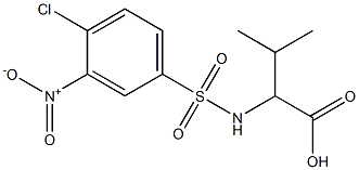 2-[(4-chloro-3-nitrobenzene)sulfonamido]-3-methylbutanoic acid Struktur