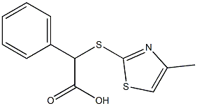 2-[(4-methyl-1,3-thiazol-2-yl)sulfanyl]-2-phenylacetic acid Struktur