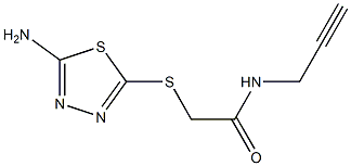 2-[(5-amino-1,3,4-thiadiazol-2-yl)sulfanyl]-N-(prop-2-yn-1-yl)acetamide Struktur