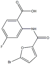 2-[(5-bromo-2-furoyl)amino]-4-fluorobenzoic acid Struktur