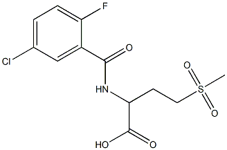 2-[(5-chloro-2-fluorophenyl)formamido]-4-methanesulfonylbutanoic acid Struktur