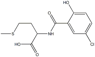 2-[(5-chloro-2-hydroxyphenyl)formamido]-4-(methylsulfanyl)butanoic acid Struktur