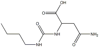 2-[(butylcarbamoyl)amino]-3-carbamoylpropanoic acid Struktur