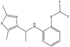 2-[(difluoromethyl)sulfanyl]-N-[1-(2,5-dimethyl-1,3-thiazol-4-yl)ethyl]aniline Struktur