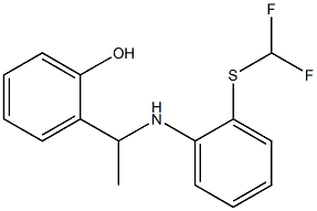 2-[1-({2-[(difluoromethyl)sulfanyl]phenyl}amino)ethyl]phenol Struktur