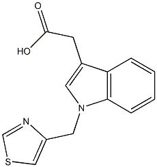 2-[1-(1,3-thiazol-4-ylmethyl)-1H-indol-3-yl]acetic acid Struktur