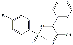 2-[1-(4-hydroxyphenyl)acetamido]-2-phenylacetic acid Struktur