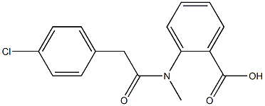 2-[2-(4-chlorophenyl)-N-methylacetamido]benzoic acid Struktur